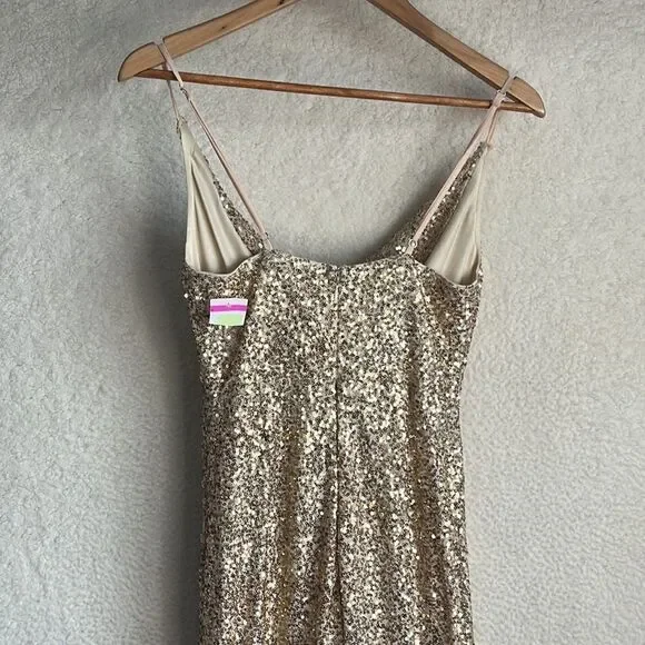 Raga Jumpsuit Womens XS Gold‎ Sequin Spaghetti Strap - Picture 11 of 14